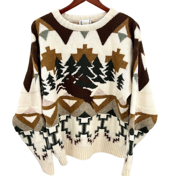 Vintage London Fog Wool Blend Reindeer 